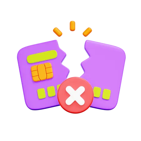 Credit Card Declined  3D Icon