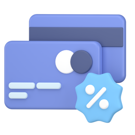 Credit card discount  3D Icon