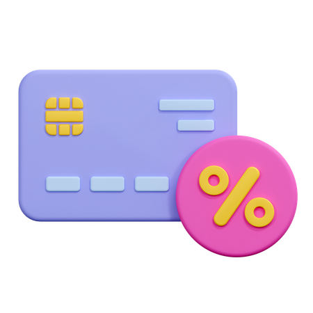 Credit Card Discount  3D Icon