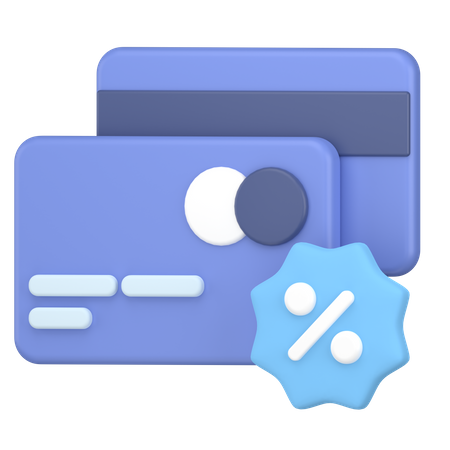 Credit card discount  3D Icon