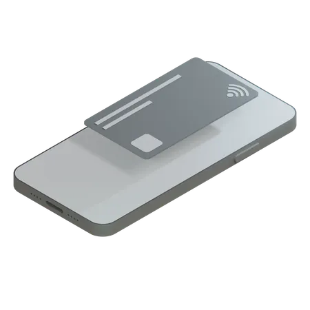 Credit Card Floating On A Phone 3D Icon