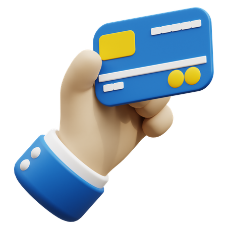 Credit card in hand gesture  3D Icon