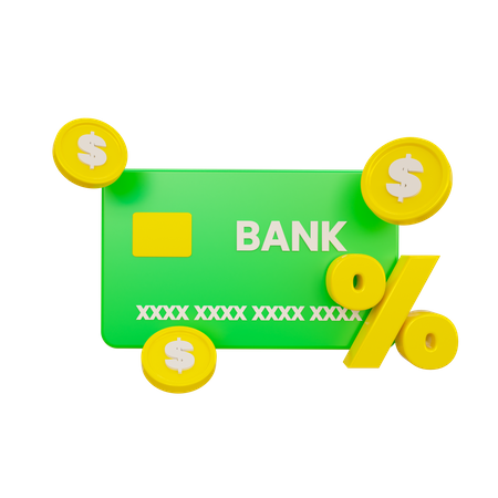 Credit Card Interest  3D Icon