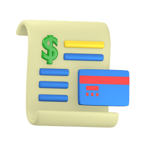 Credit card invoice Online  3D Icon