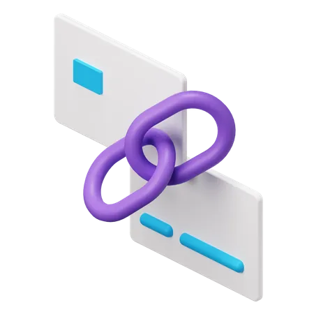 Credit Card Link  3D Illustration