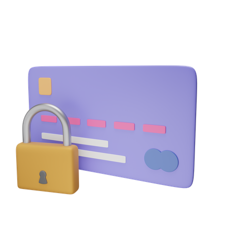 Credit Card Lock  3D Icon