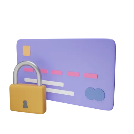 Credit Card Lock  3D Icon