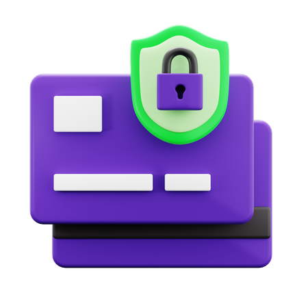 Credit Card Lock  3D Icon