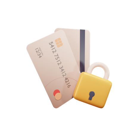 Credit Card Lock  3D Icon