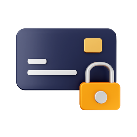 Credit Card Lock  3D Icon