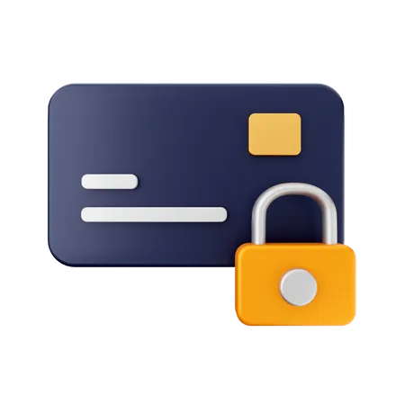 Credit Card Lock  3D Icon