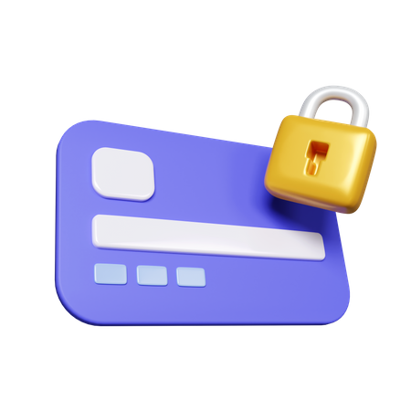 Credit Card Lock  3D Icon