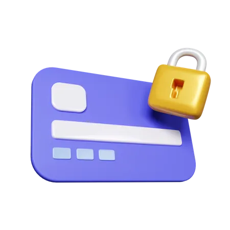 Credit Card Lock  3D Icon