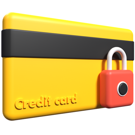 Credit Card Lock  3D Icon