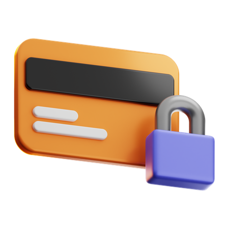 Credit Card Lock  3D Icon