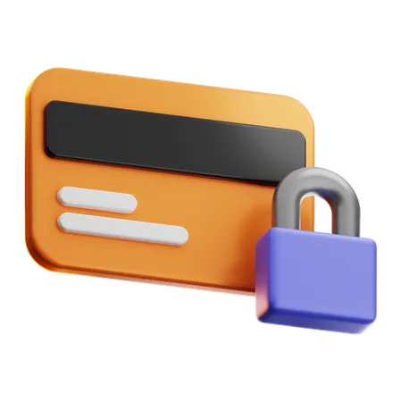 Credit Card Lock  3D Icon