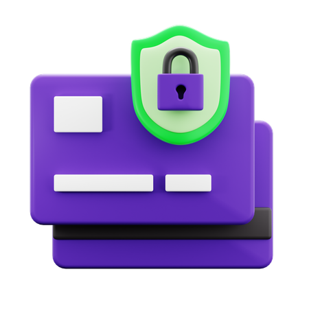 Credit Card Lock  3D Icon