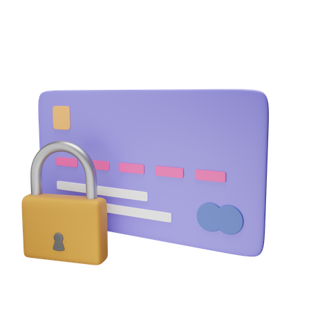 Credit Card Lock 3D Icon