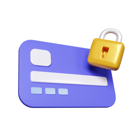 Credit Card Lock  3D Icon