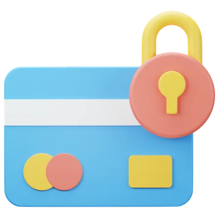 Credit Card Lock 3 D Illustration 3D Icon