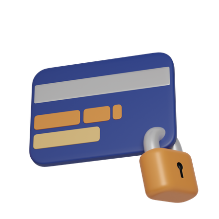 Credit Card Lock Security  3D Icon