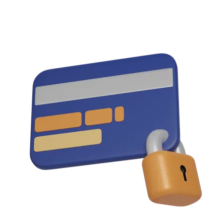 Credit Card Lock Security Icon 3 D Icon Financial And Banking 3 D Illustration 3D Icon