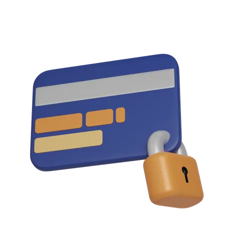 Credit Card Lock Security  3D Icon