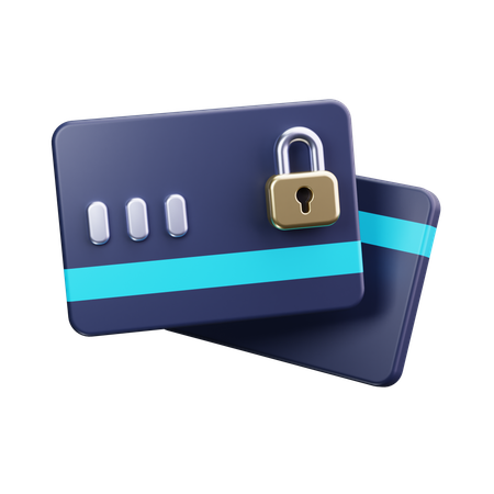 Credit card locked  3D Icon