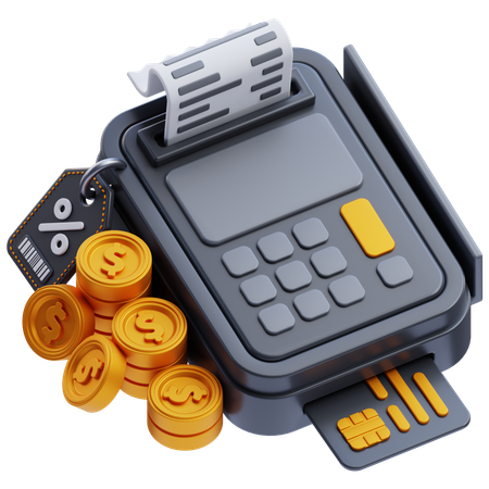 Credit Card Machine  3D Icon