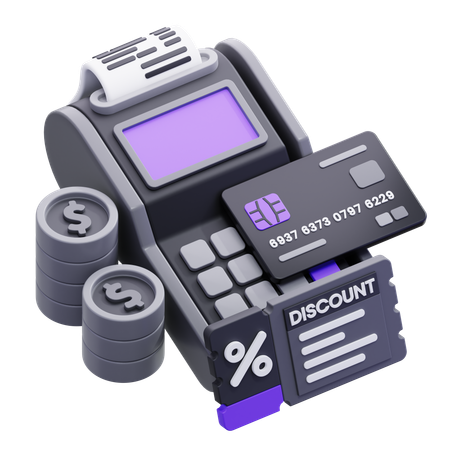 Credit Card Machine  3D Icon