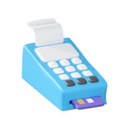 Credit Card Machine  3D Illustration