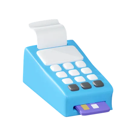 Credit Card Machine  3D Illustration