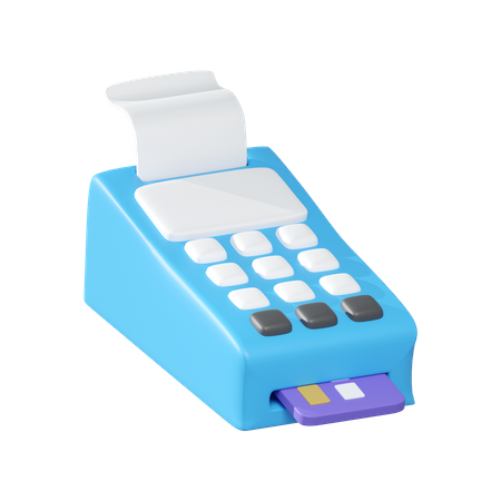 Credit Card Machine 3D Illustration