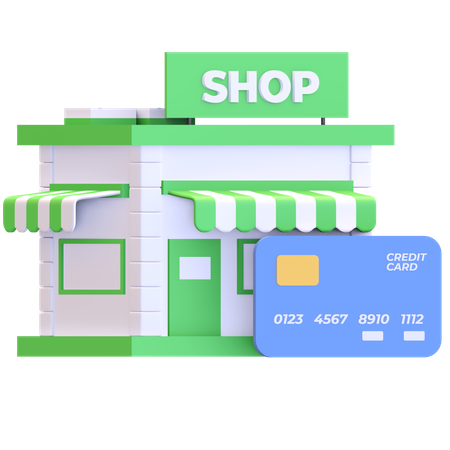 Credit card payment store  3D Icon