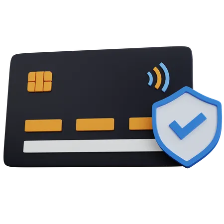 3 D Rendering Credit Card With Protective Shield Isolated 3D Icon