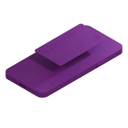 Credit Card Floating On A Mobile Phone 3D Icon
