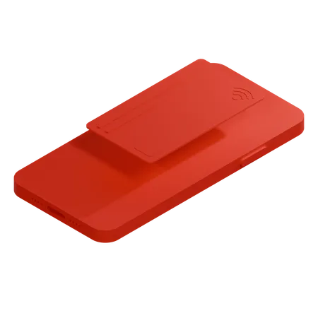 Credit Card Floating On A Mobile Phone 3D Icon