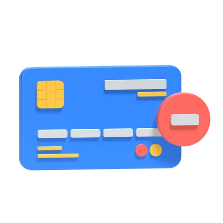 Credit Card Remove  3D Icon