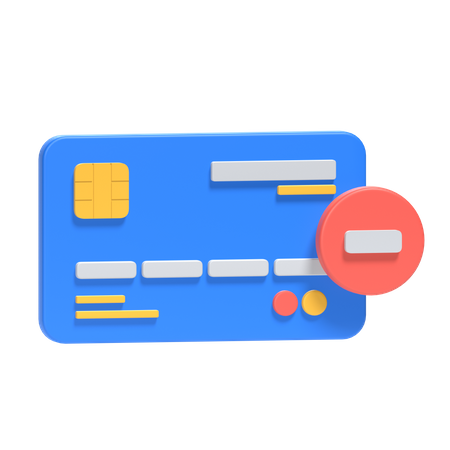 Credit Card Remove  3D Icon