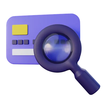 Credit Card Search  3D Icon