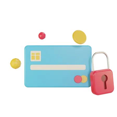 Credit card security  3D Illustration