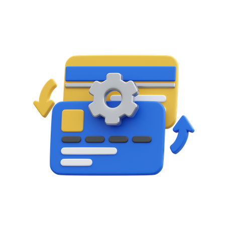 Credit Card Setting  3D Icon