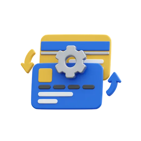 Credit Card Setting  3D Icon