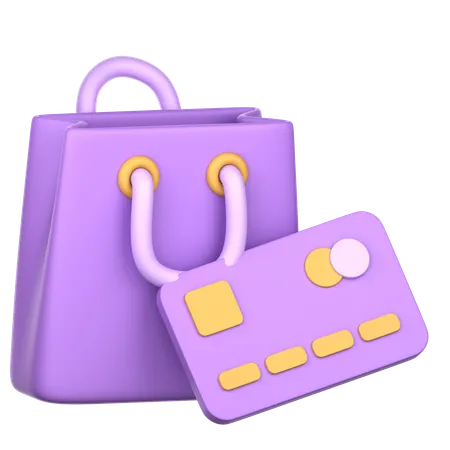 Credit Card Shopping  3D Icon