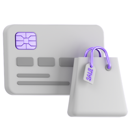 Credit Card Shopping  3D Icon