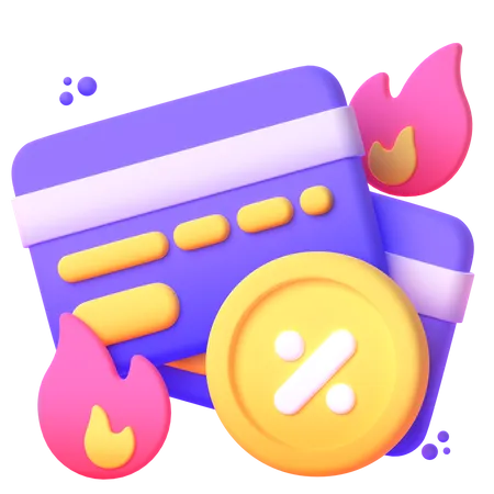 Credit Card Tax Increase  3D Icon