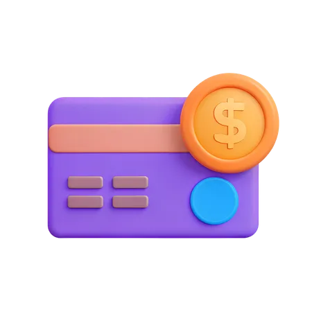 コイン付きクレジットカード  3D Icon