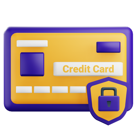 Credit Card With Padlock  3D Icon