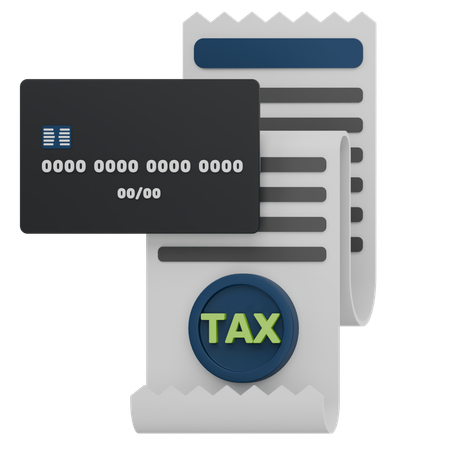 Credit Card With Tax  3D Icon