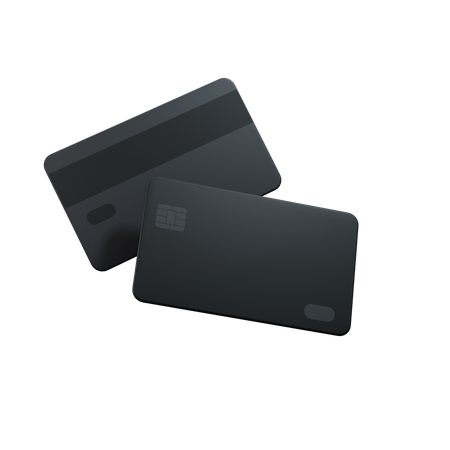 Credit cards front and back clay  3D Icon